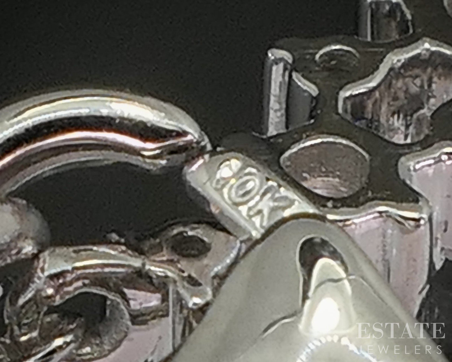 10k White Gold Lab Created Diamond Scattered Ladies Necklace 16"L p17029