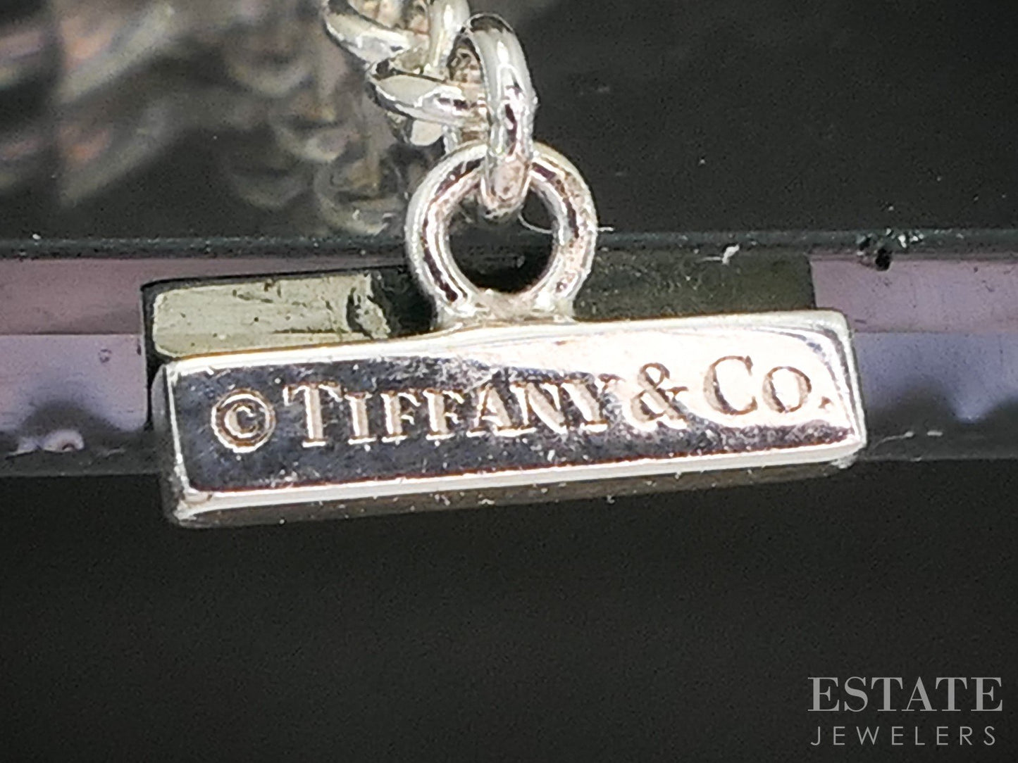 Sterling Tiffany & Co. "T" Smile Cable Link Ladies Bracelet 1.8g 6.5"L i20069