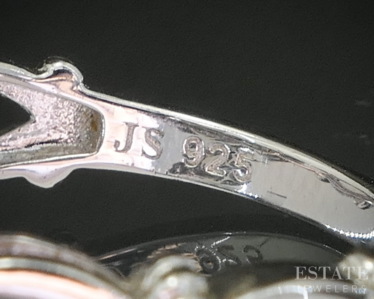 Sterling Silver Natural Blue Diamond Cluster Ladies Ring 5.4g p17242