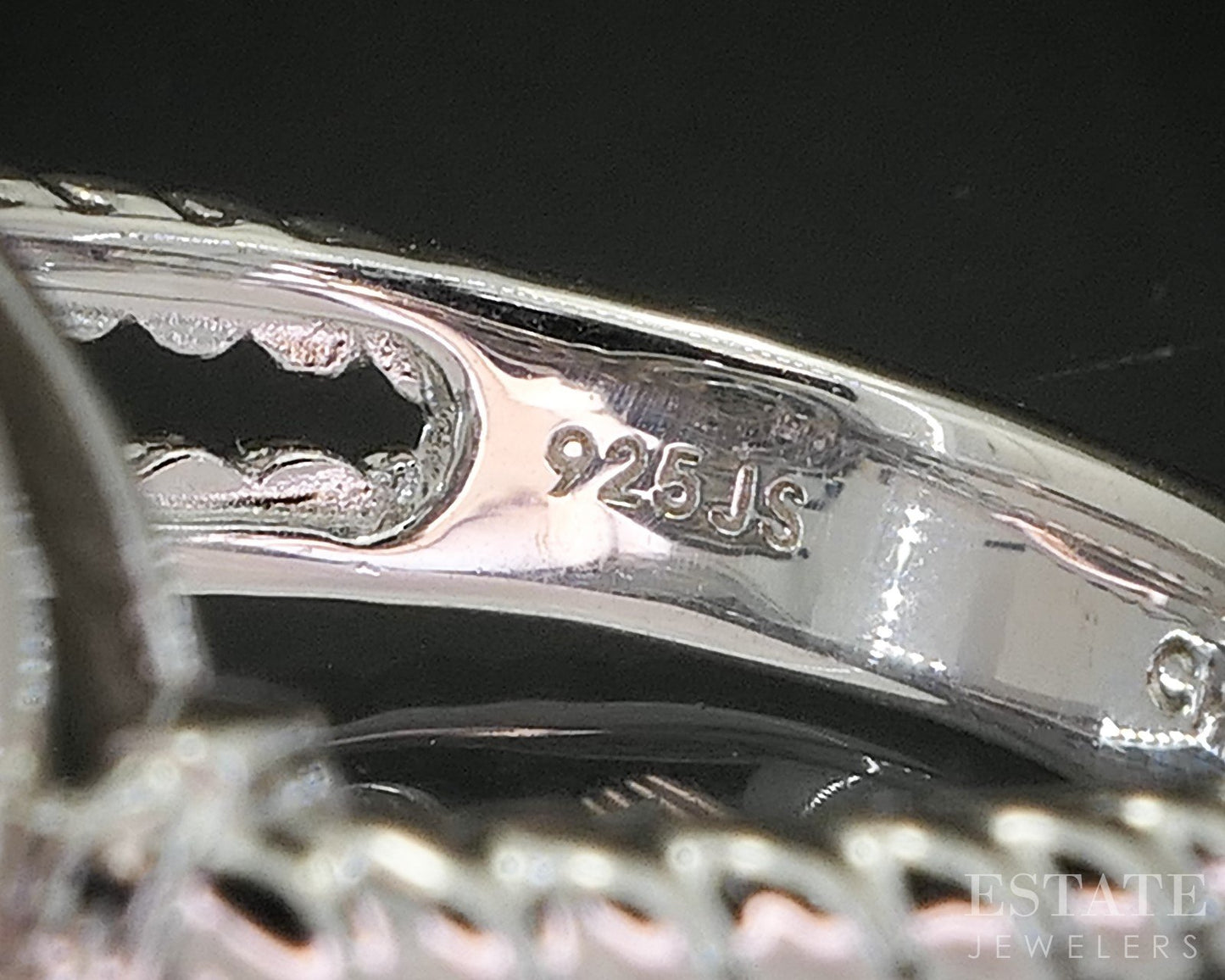 Sterling Silver Natural Blue Diamond Cluster Ladies Ring 6.3g p17252