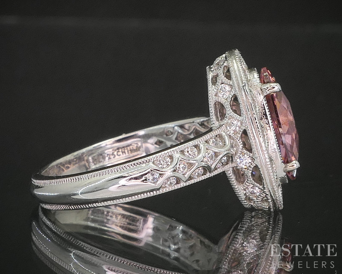 Sterling Silver Tacori Epiphany Pink CZ & White CZ Ladies Ring 6.3g p17277