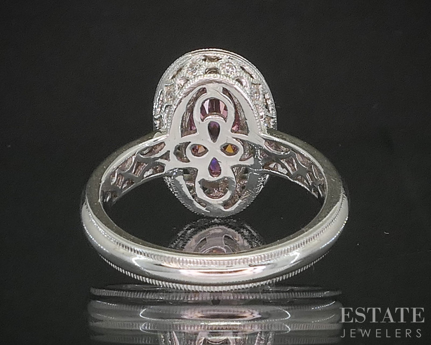 Sterling Silver Tacori Epiphany Pink CZ & White CZ Ladies Ring 6.3g p17277