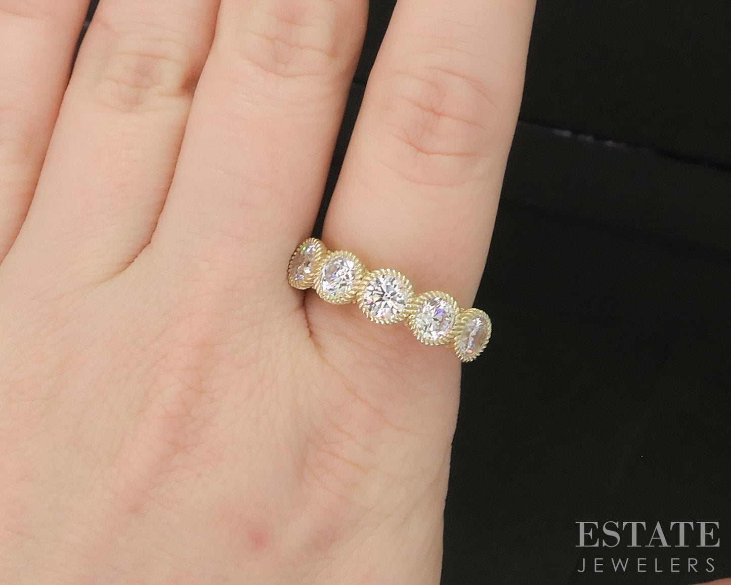 Sterling Silver Judith Ripka Round CZ Ladies Band Ring 4.2g p17278