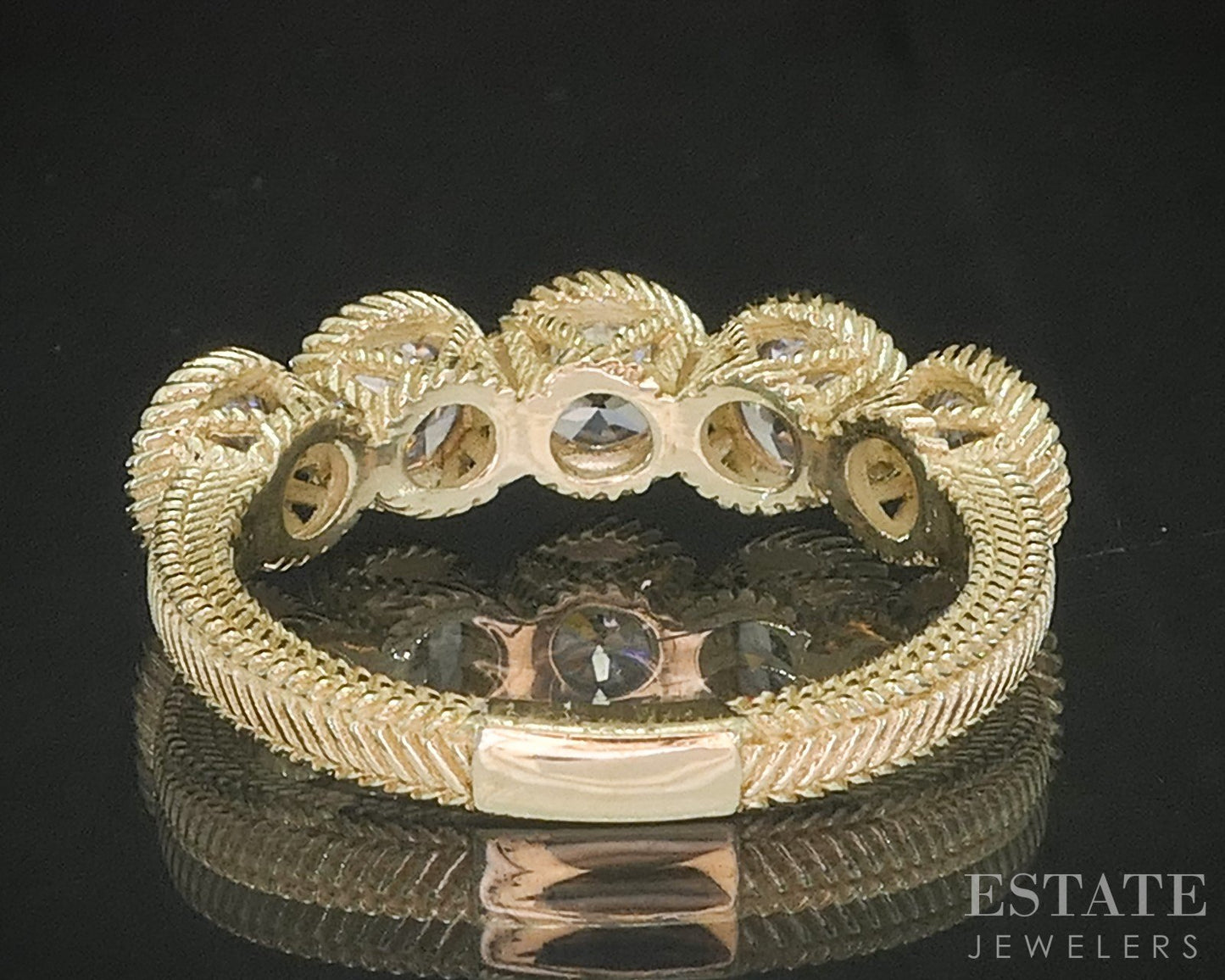 Sterling Silver Judith Ripka Round CZ Ladies Band Ring 4.2g p17278