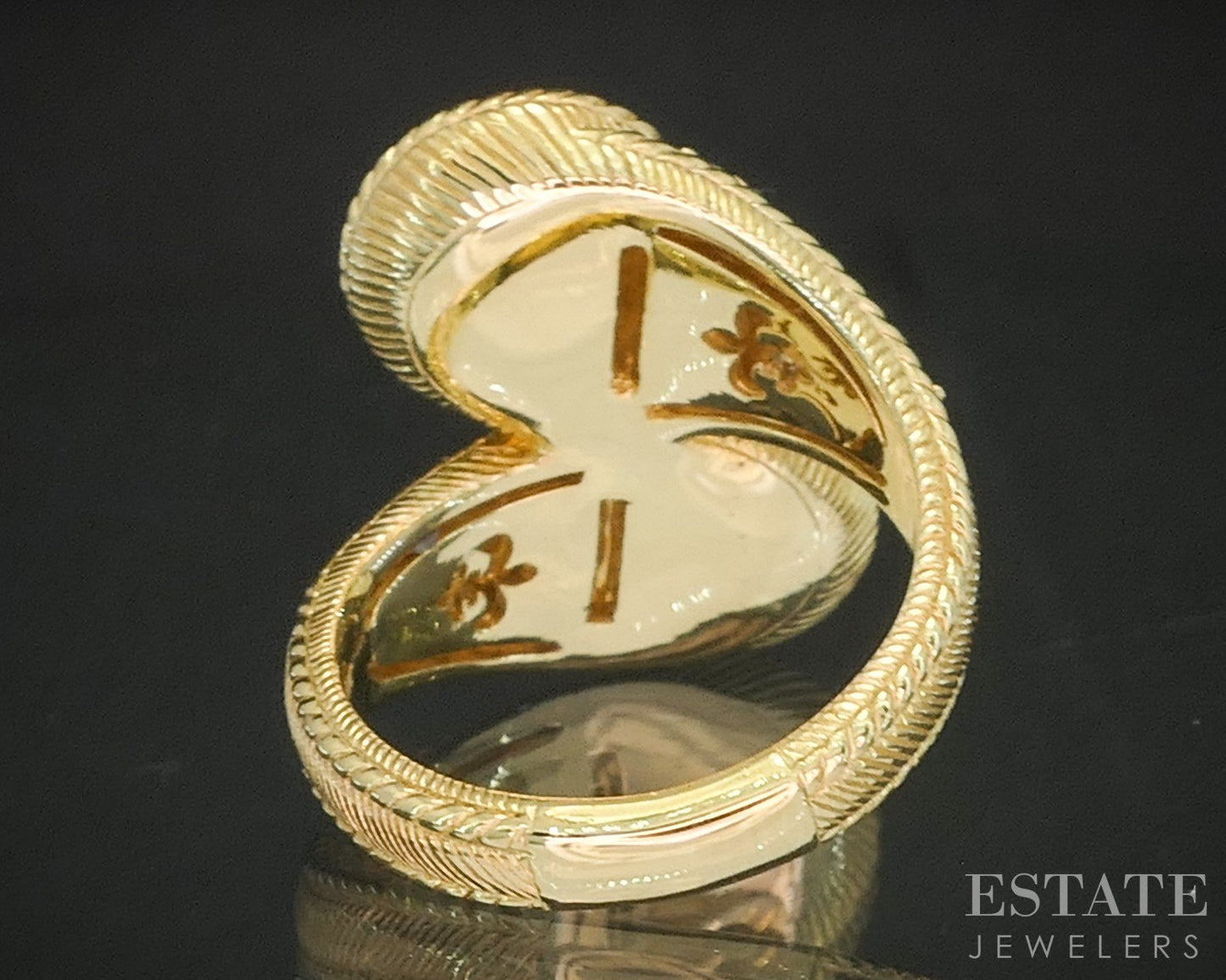 Sterling Silver Judith Ripka Mabe Pearl & CZ Ladies Bypass Ring 13.7g p17279