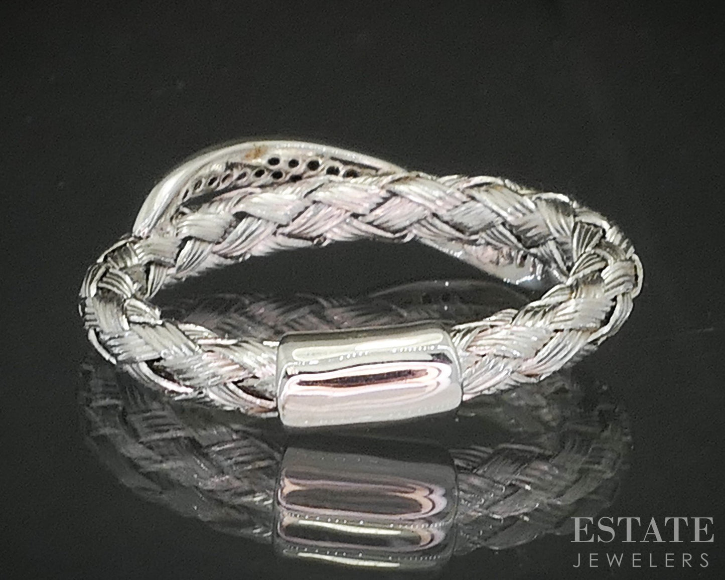 Sterling Silver Natural Orange Diamond Ladies Band Ring 3.0g p17282