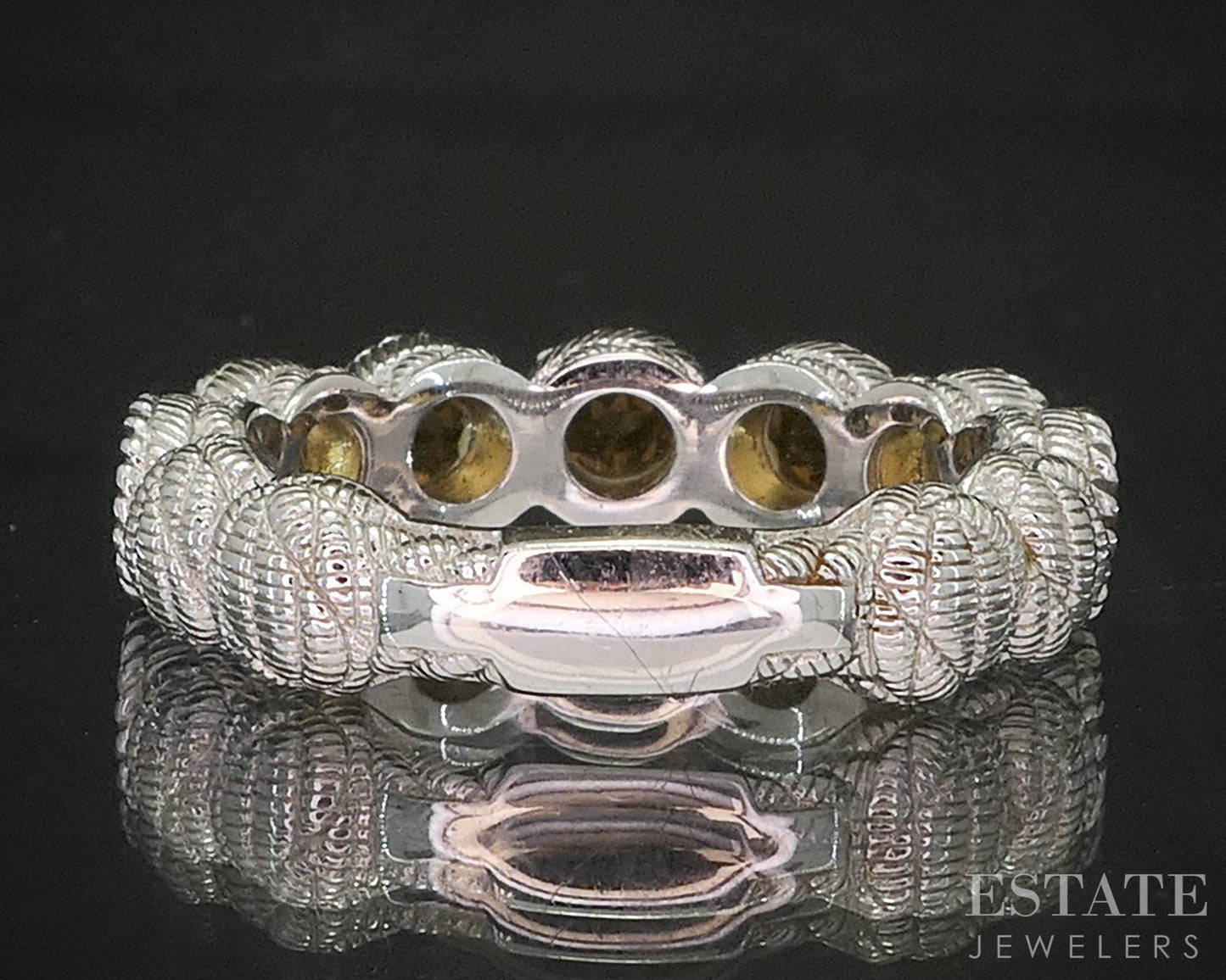 Sterling Silver Judith Ripka Natural Citrine Ladies Band Ring 7g p17286