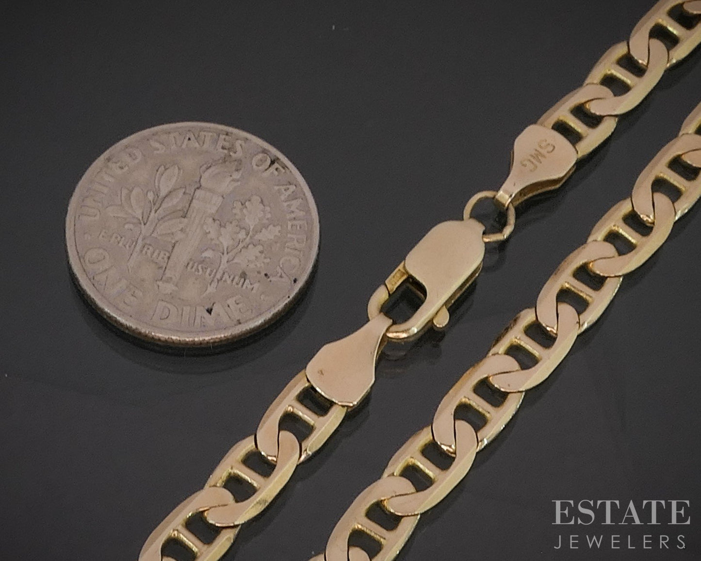 14k Yellow Gold 4.4mm Anchor Chain Link Mens Bracelet 7g 8.25"L p17244b