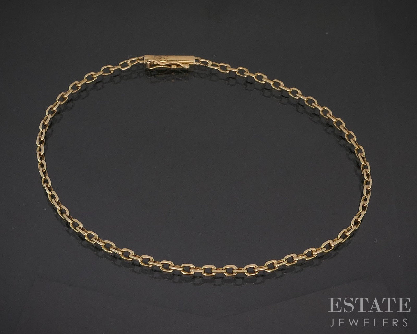 18k Yellow Gold 2mm Square Cable Chain Link Ladies Bracelet 2.6g 7.5"L p17249b