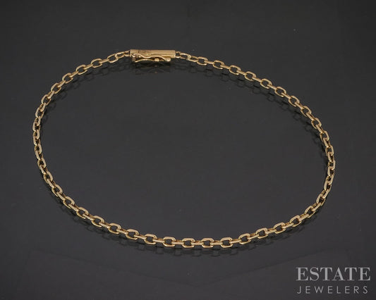 18k Yellow Gold 2mm Square Cable Chain Link Ladies Bracelet 2.6g 7.5"L p17249b