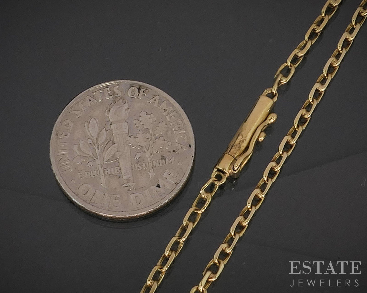 18k Yellow Gold 2mm Square Cable Chain Link Ladies Bracelet 2.6g 7.5"L p17249b