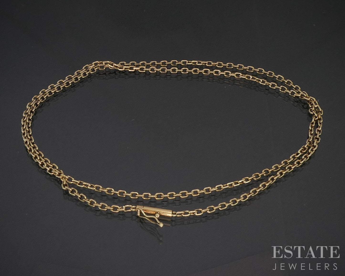 18k Yellow Gold 2mm Square Cable Chain Link Ladies Necklace 7.6g 20.5"L p17248b