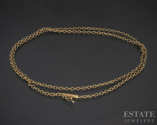 18k Yellow Gold 2mm Square Cable Chain Link Ladies Necklace 7.6g 20.5"L p17248b