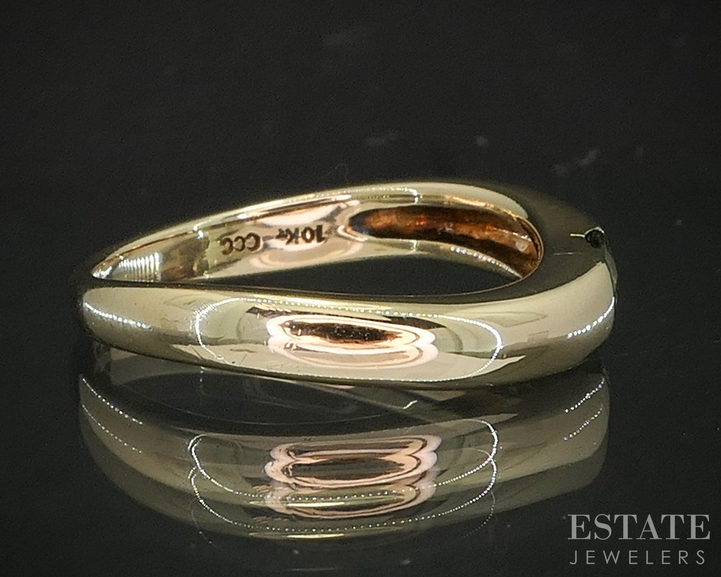 10k Yellow Gold Oval Natural Peridot Curved Ladies Band Ring 1.6g p17210b