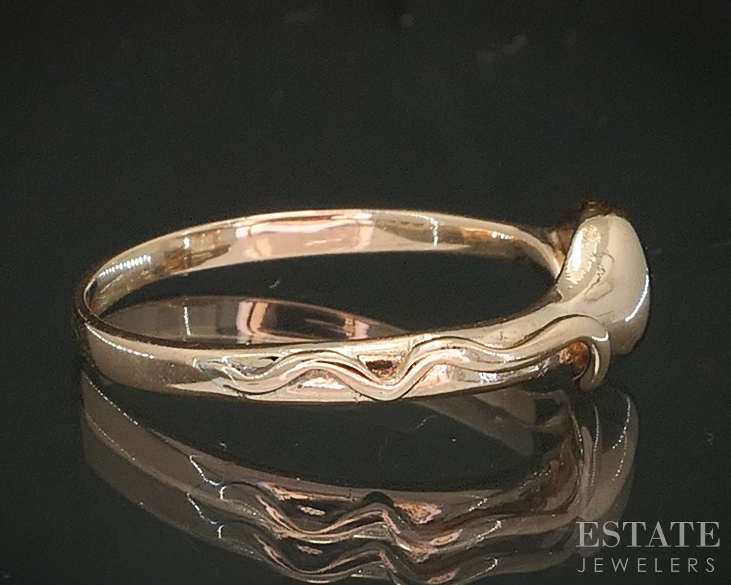 Vintage 10k Rose Gold Natural Garnet Snake Head Ladies Band Ring 1.6g p17226b