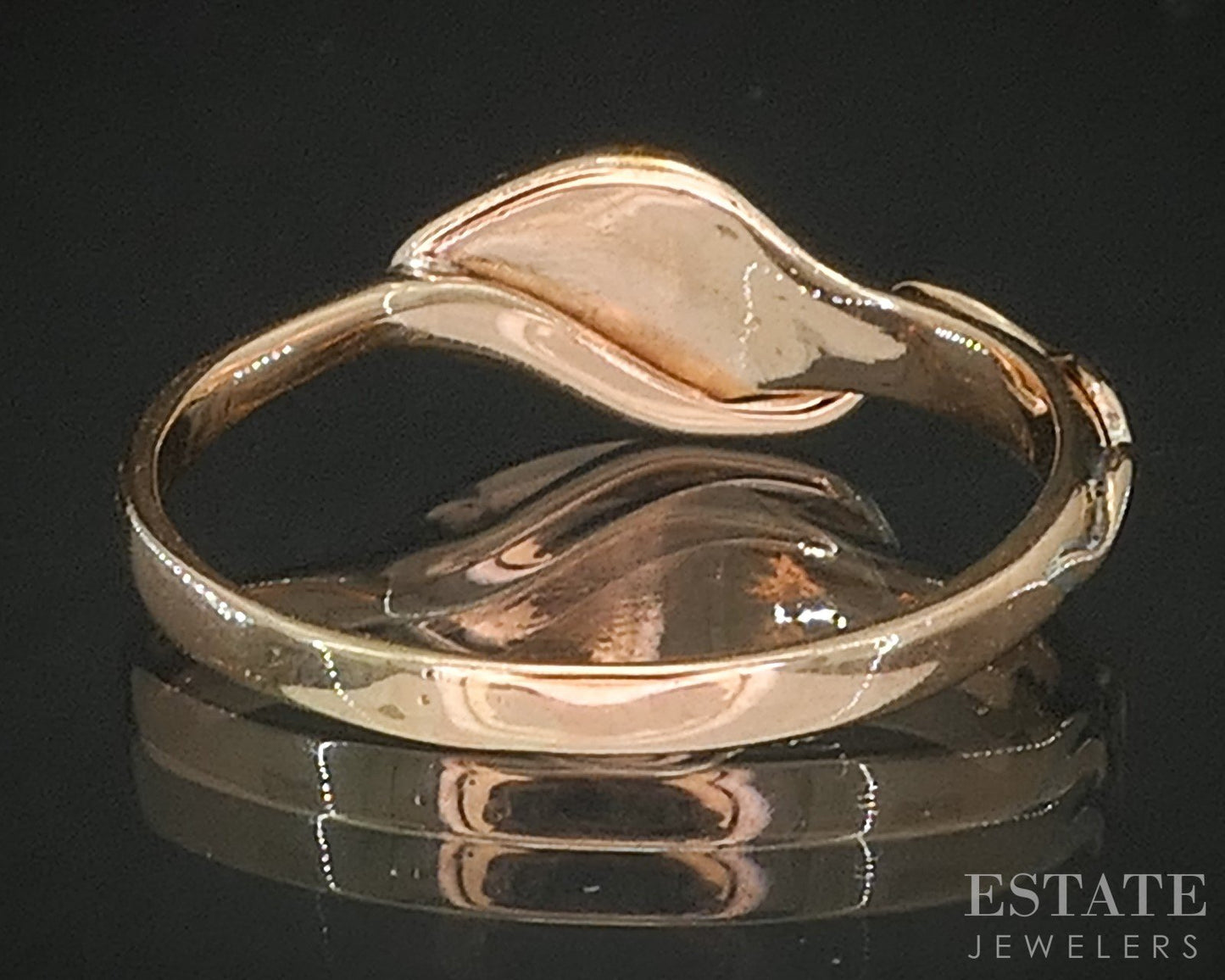 Vintage 10k Rose Gold Natural Garnet Snake Head Ladies Band Ring 1.6g p17226b