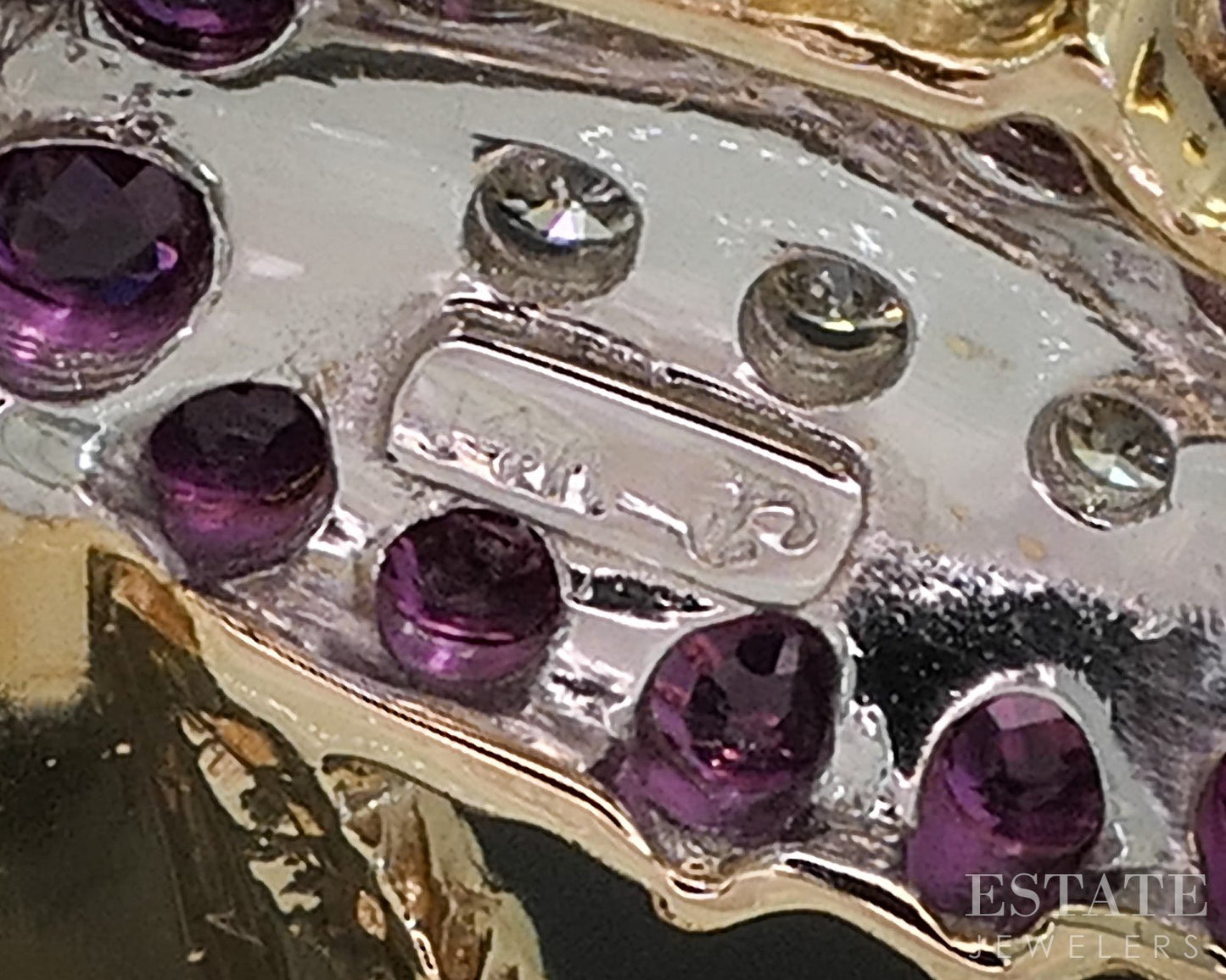 14k Yellow Gold Natural Ruby & Diamond Bee Bug Pin Brooch 3.3g p16757b