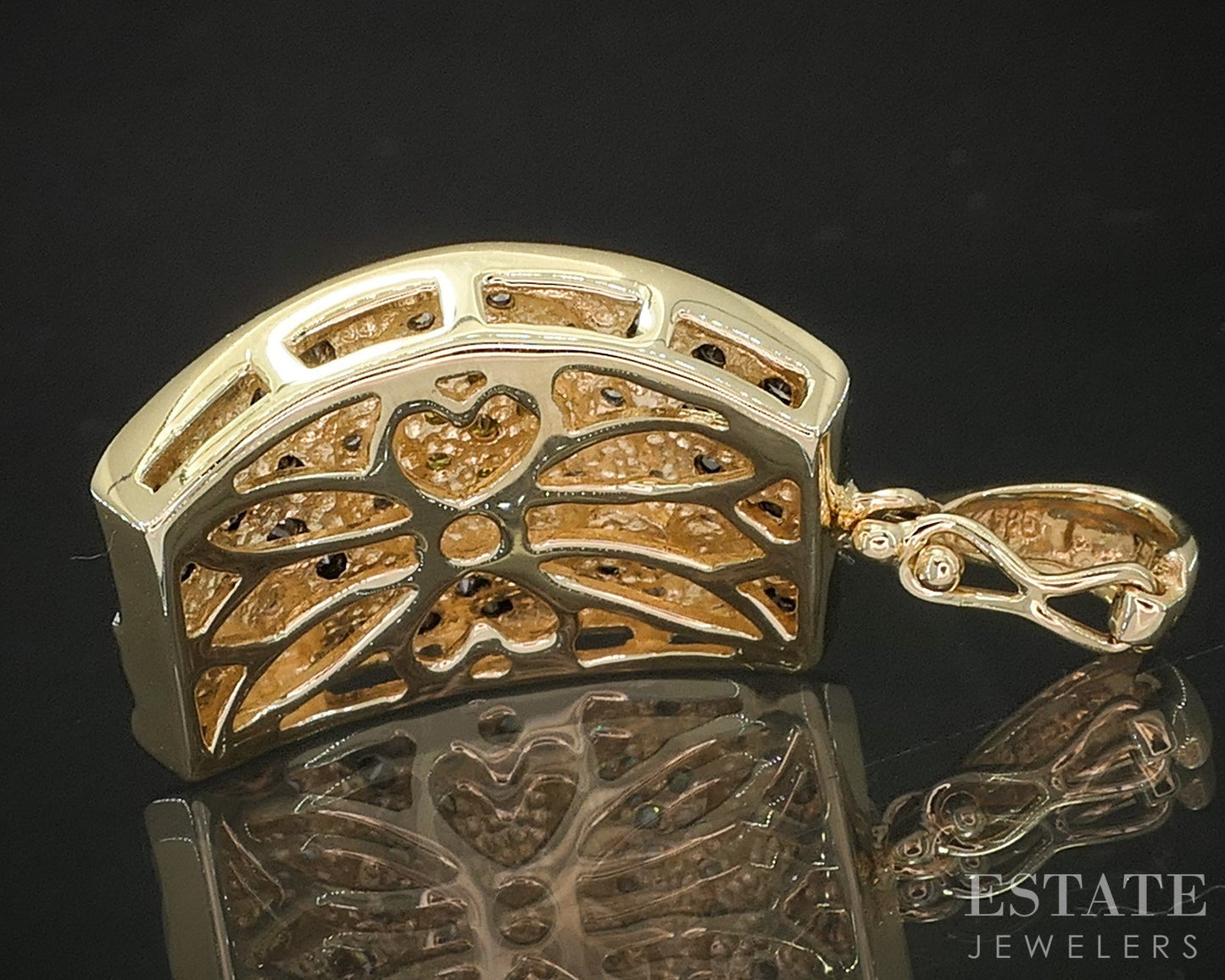 14k Yellow Gold Natural .72ctw Multi Colored Diamond Necklace 6.9g 18"L p17230b