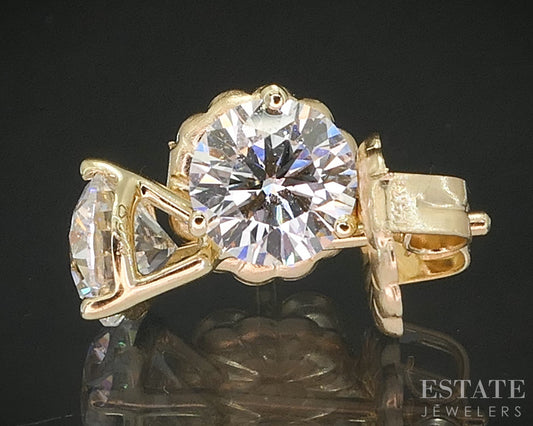 14k Yellow Gold Round Lab Created 1.25ctw Diamond Stud Earrings p16750b