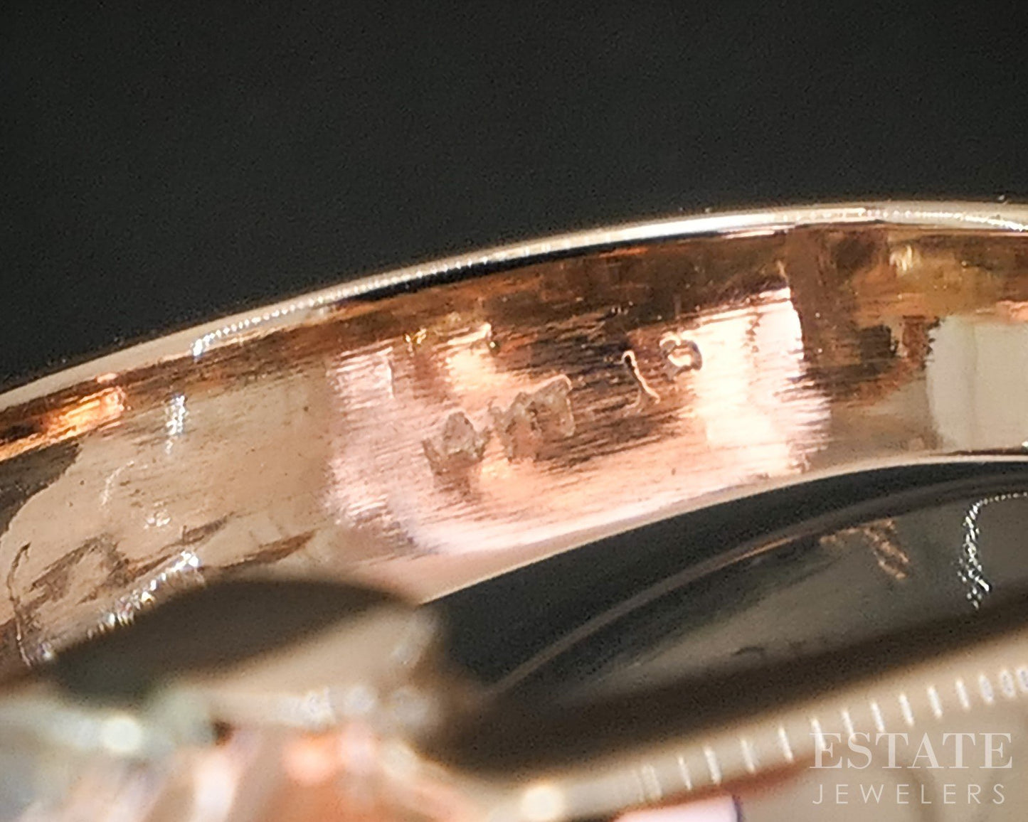 Vintage 14k Rose & White Gold Natural Ruby & Diamond Band Ring 6.3g p17565