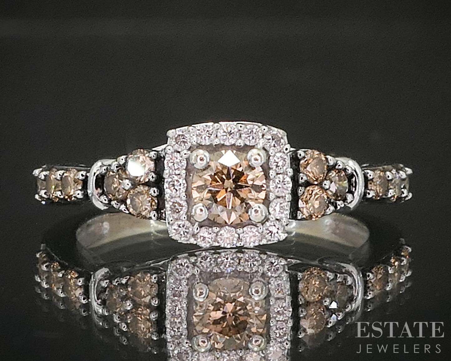 14k Vanilla Gold LeVian Natural .47ctw Diamond Engagement Ring 2.8g p17567