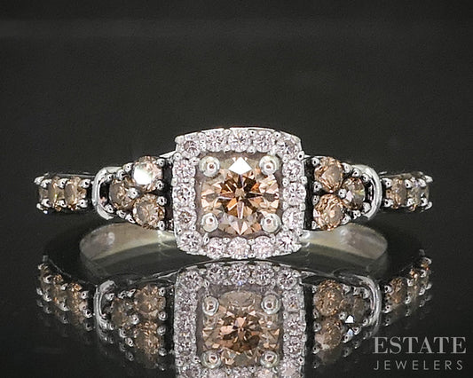 14k Vanilla Gold LeVian Natural .47ctw Diamond Engagement Ring 2.8g p17567