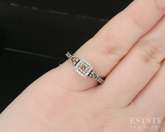 14k Vanilla Gold LeVian Natural .47ctw Diamond Engagement Ring 2.8g p17567