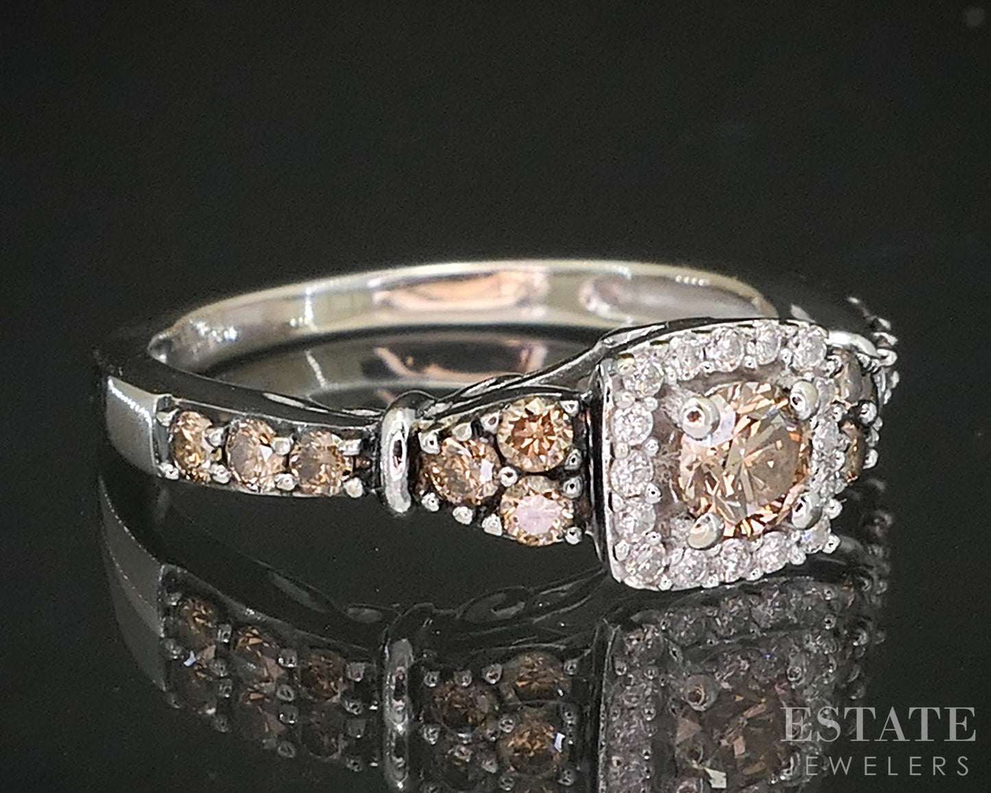 14k Vanilla Gold LeVian Natural .47ctw Diamond Engagement Ring 2.8g p17567