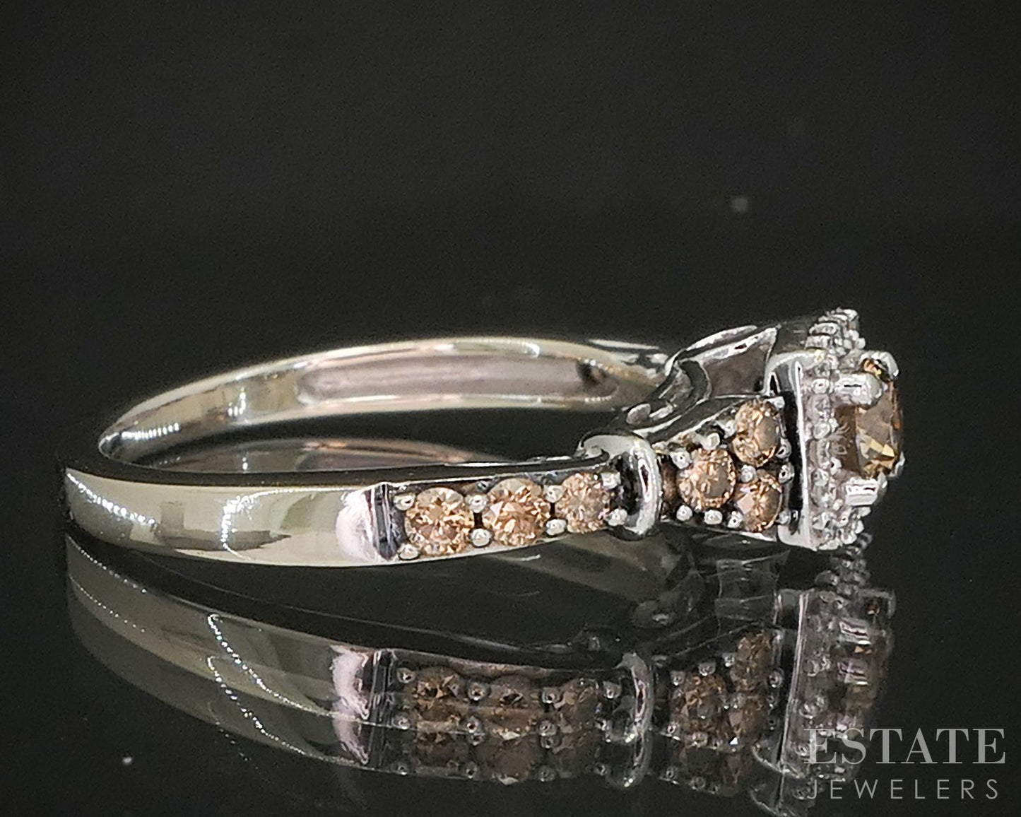 14k Vanilla Gold LeVian Natural .47ctw Diamond Engagement Ring 2.8g p17567
