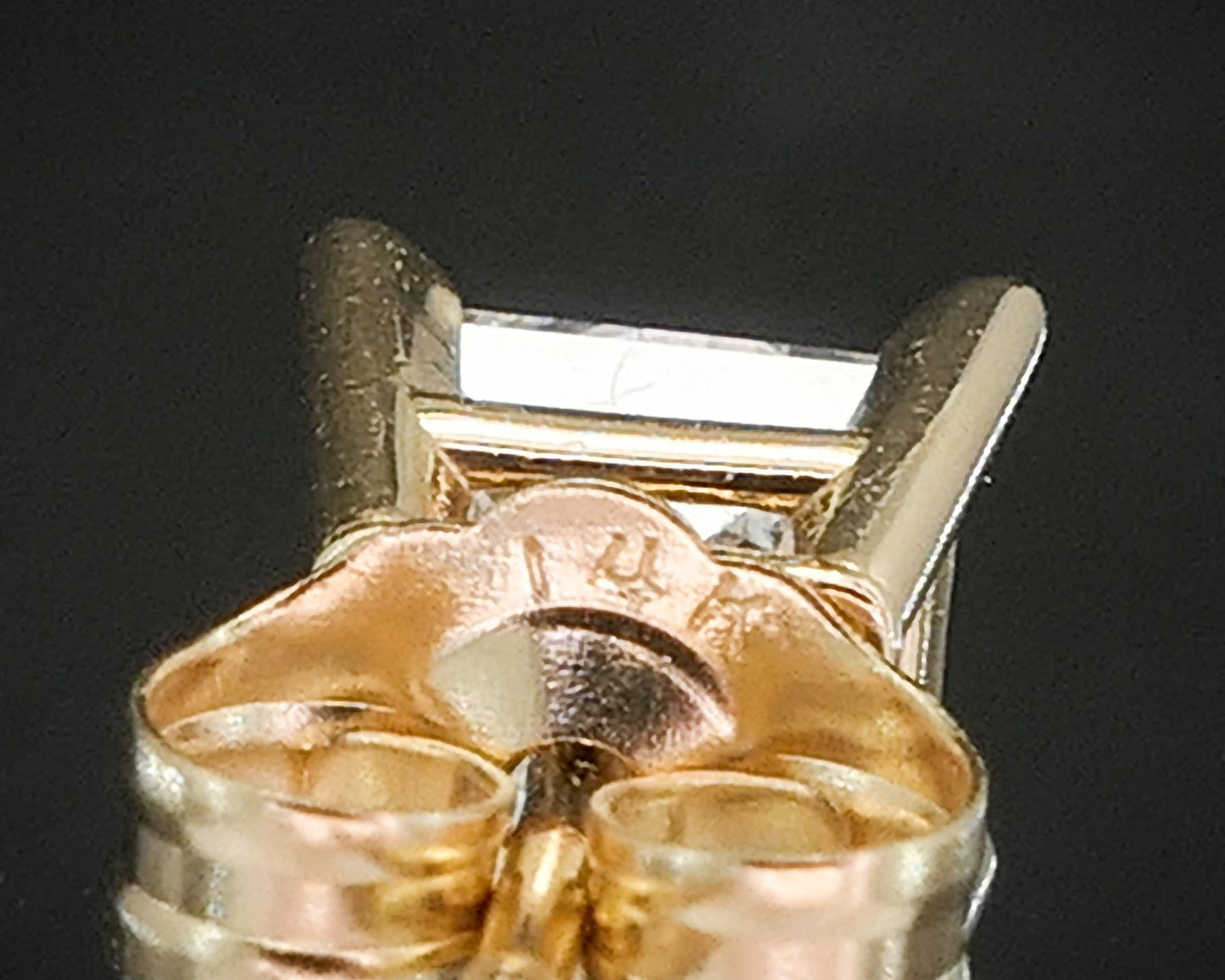 14k Yellow Gold Princess Natural .80ctw Diamond Stud Earrings p17541