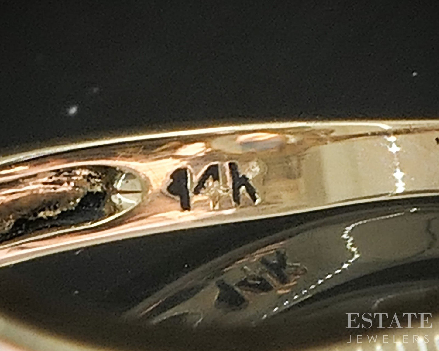 14k Yellow Gold Natural Moonstone & Diamond Ladies Ring 2.7g p17562