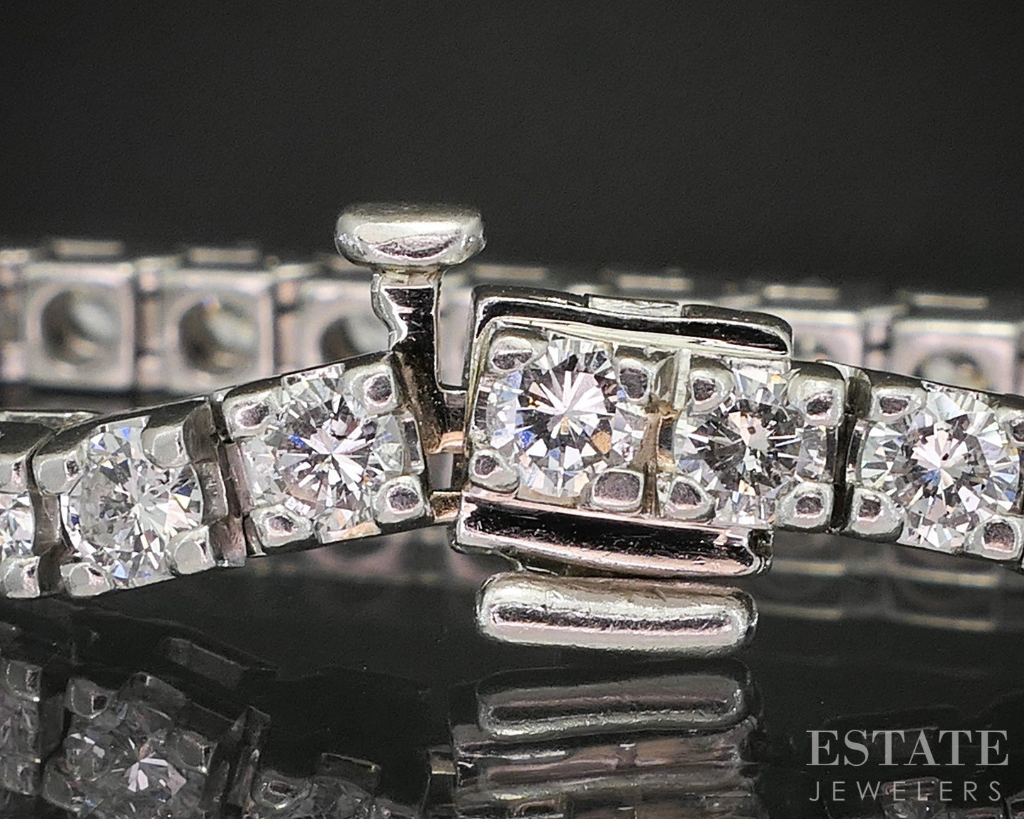 Platinum Round Natural 4.25ctw Diamond Tennis Bracelet 24.6g 7.25"L p17552