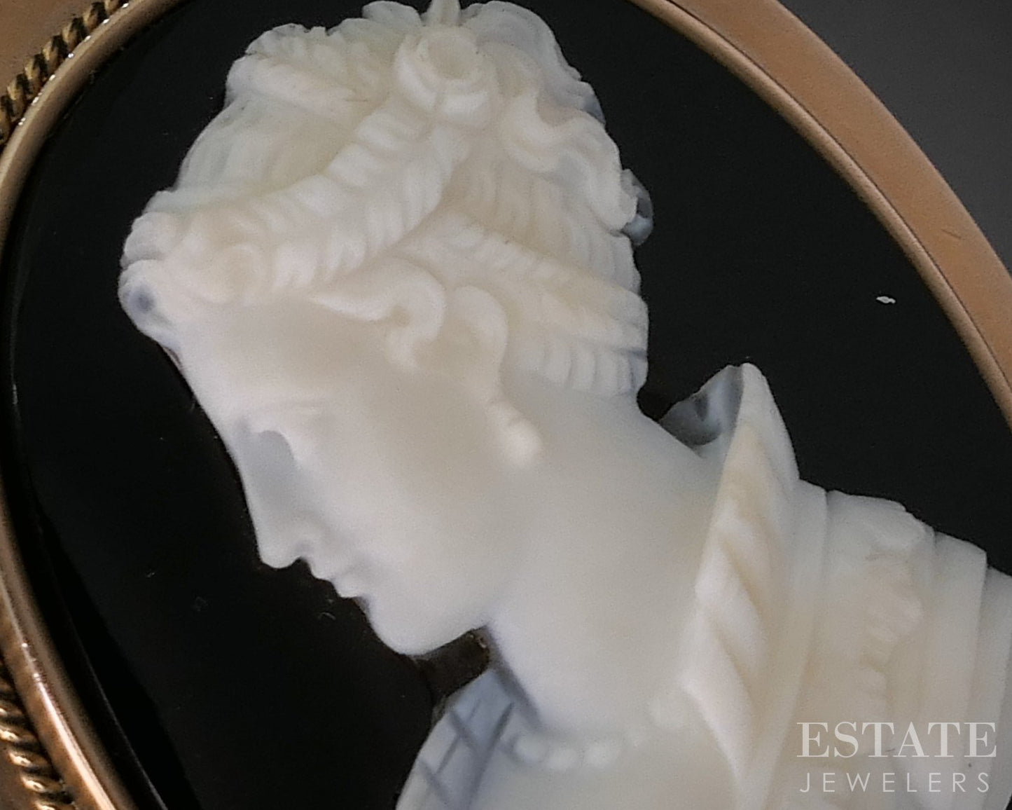 Antique Victorian 14k Rose Gold Bailey Banks & Biddle Cameo Pin Pend. 15g p17575