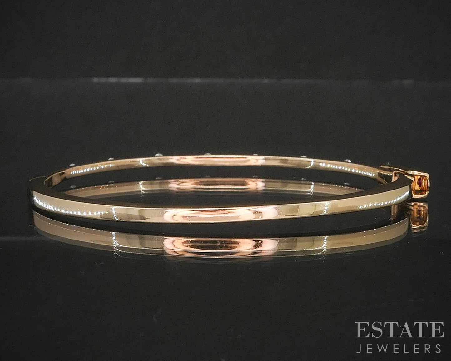 18k Rose Gold Roberto Coin Natural Diamond Hinged Bangle Bracelet 19.8g p17526