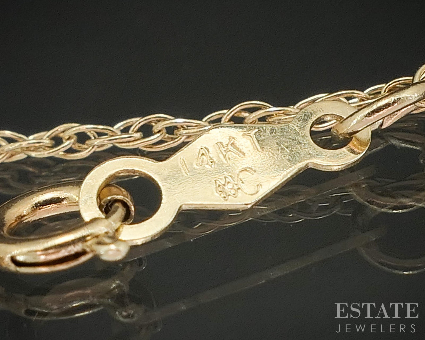 14k Yellow Gold Natural .12ct Diamond 3-Leaf Clover Necklace 1.4g 16"L p17572