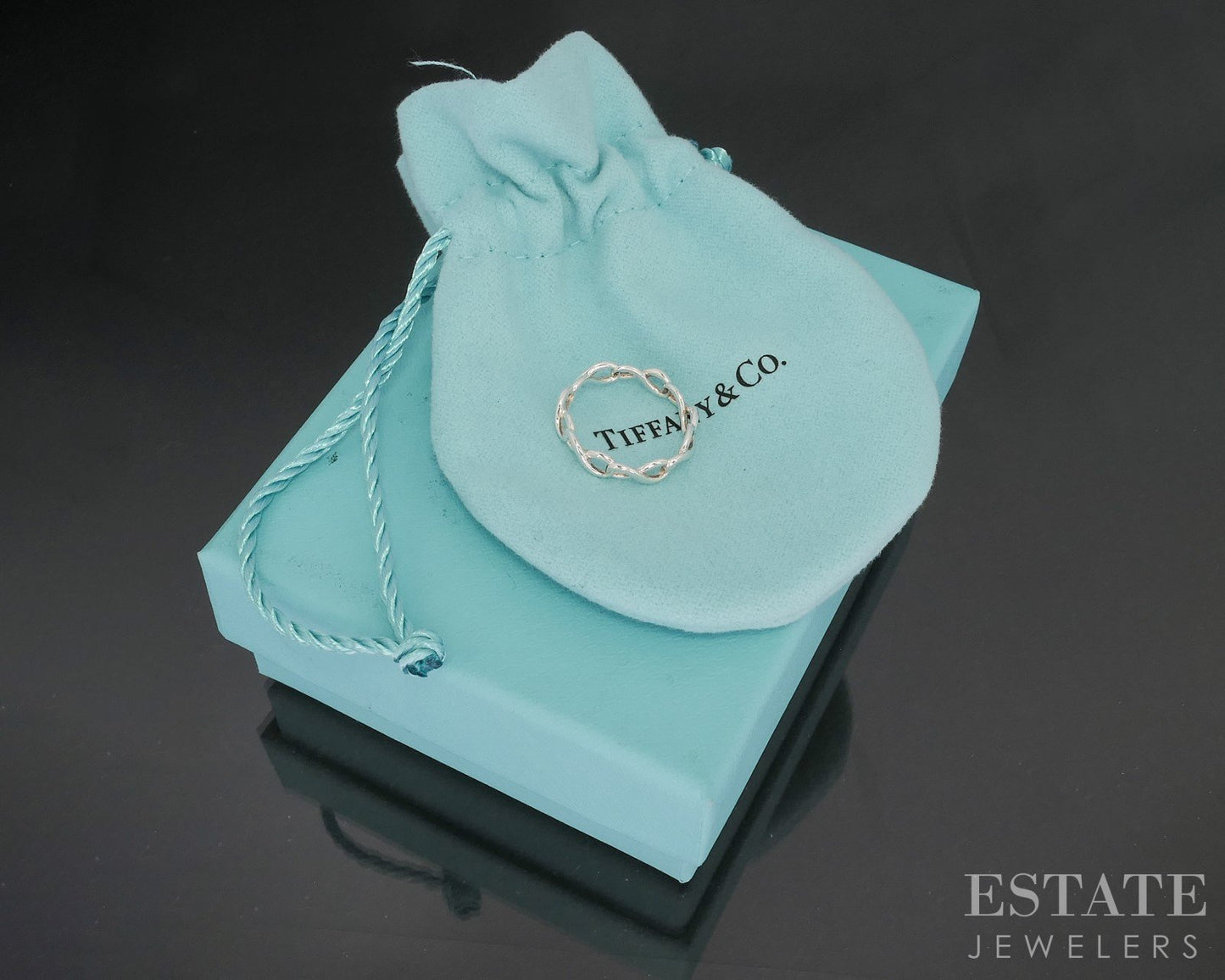 Sterling Silver Tiffany & Co. Infinity Eternity Ladies Band Ring 1.3g p17362