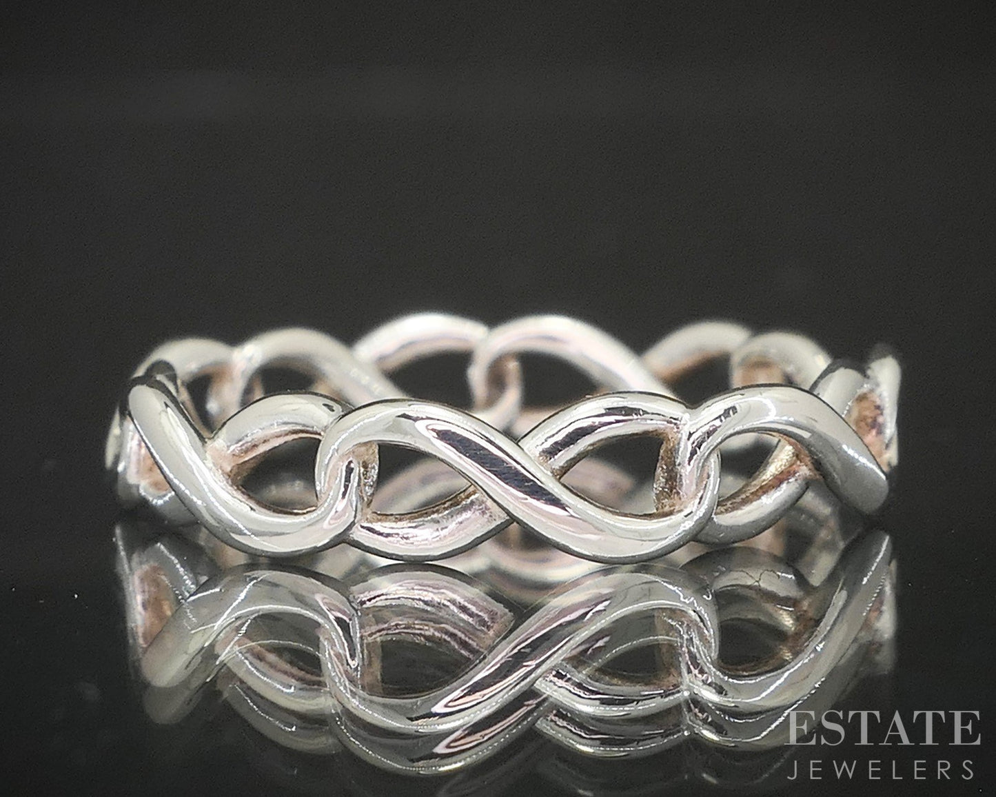 Sterling Silver Tiffany & Co. Infinity Eternity Ladies Band Ring 1.3g p17362