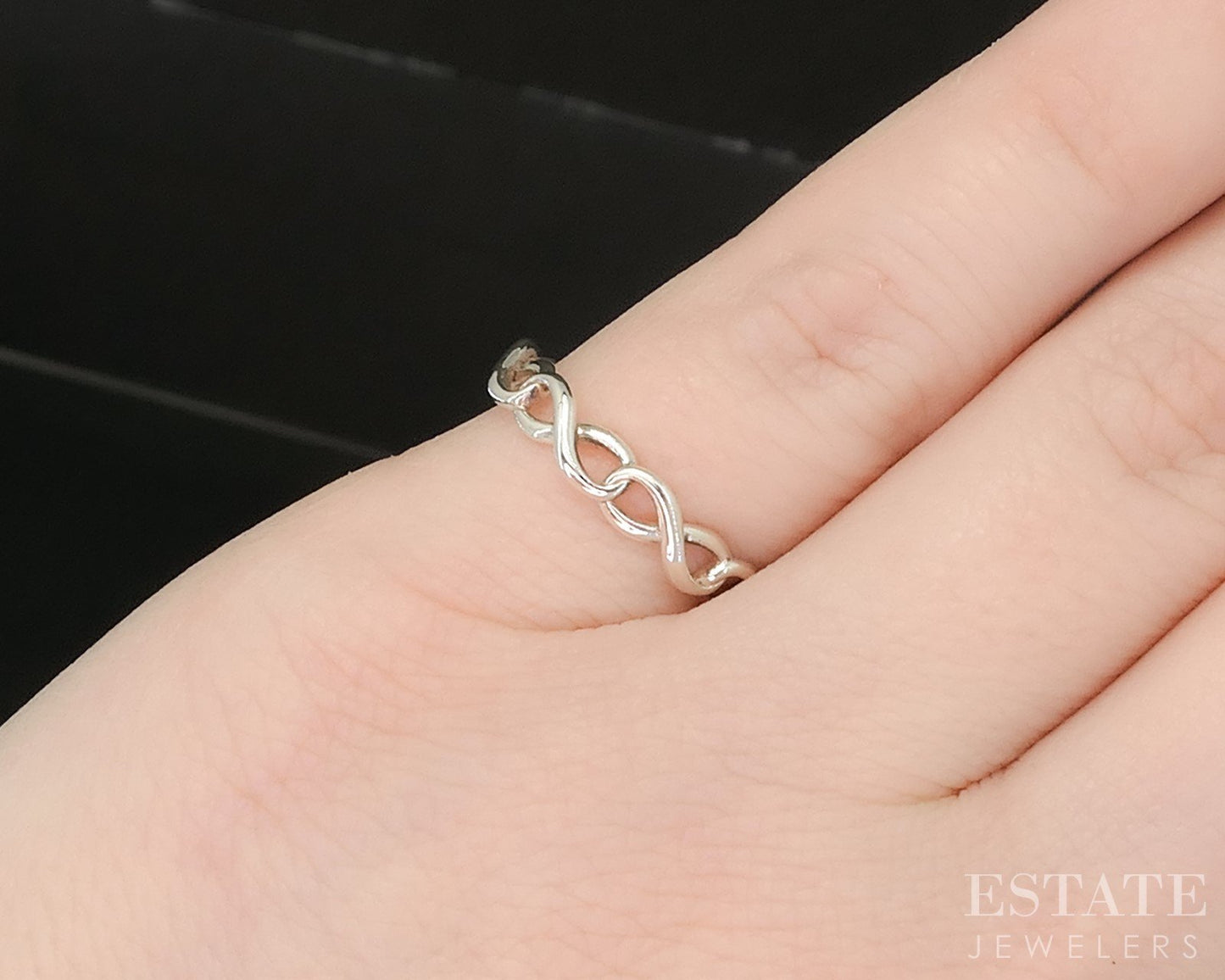 Sterling Silver Tiffany & Co. Infinity Eternity Ladies Band Ring 1.3g p17362