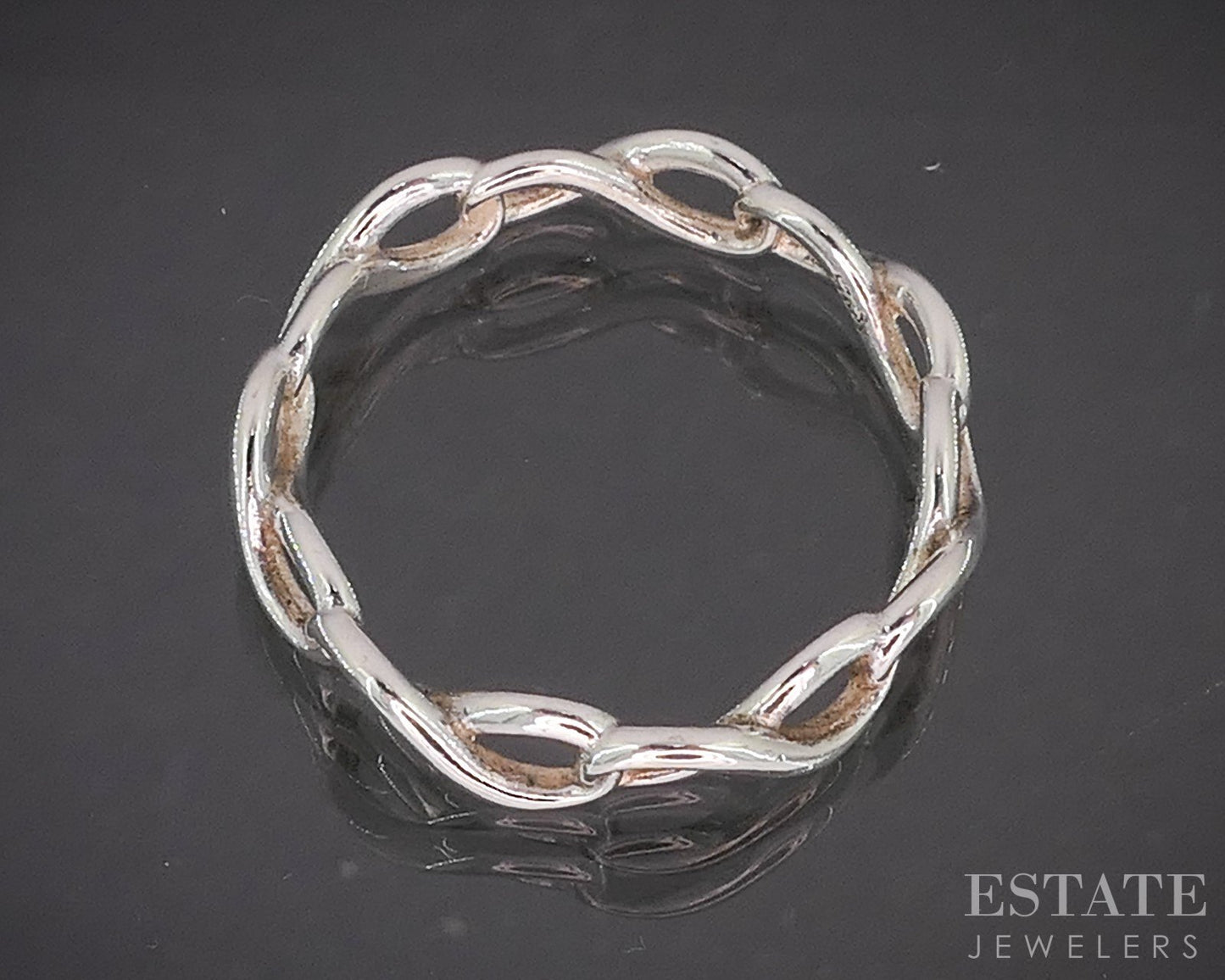 Sterling Silver Tiffany & Co. Infinity Eternity Ladies Band Ring 1.3g p17362