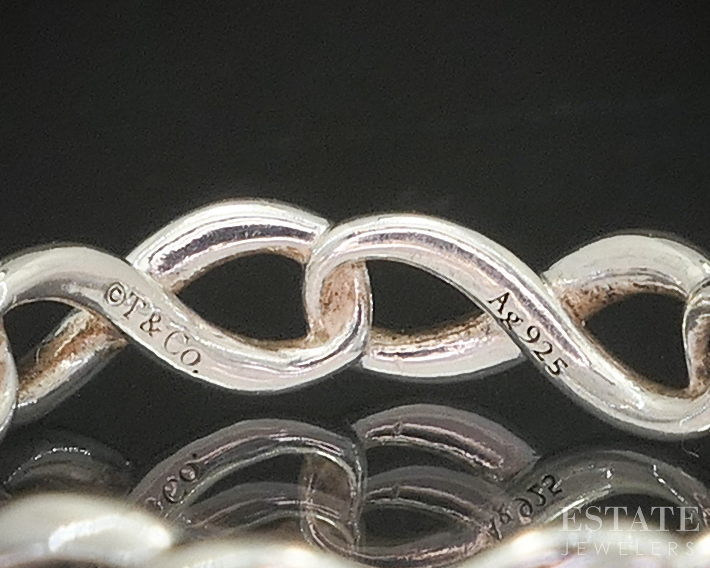 Sterling Silver Tiffany & Co. Infinity Eternity Ladies Band Ring 1.3g p17362