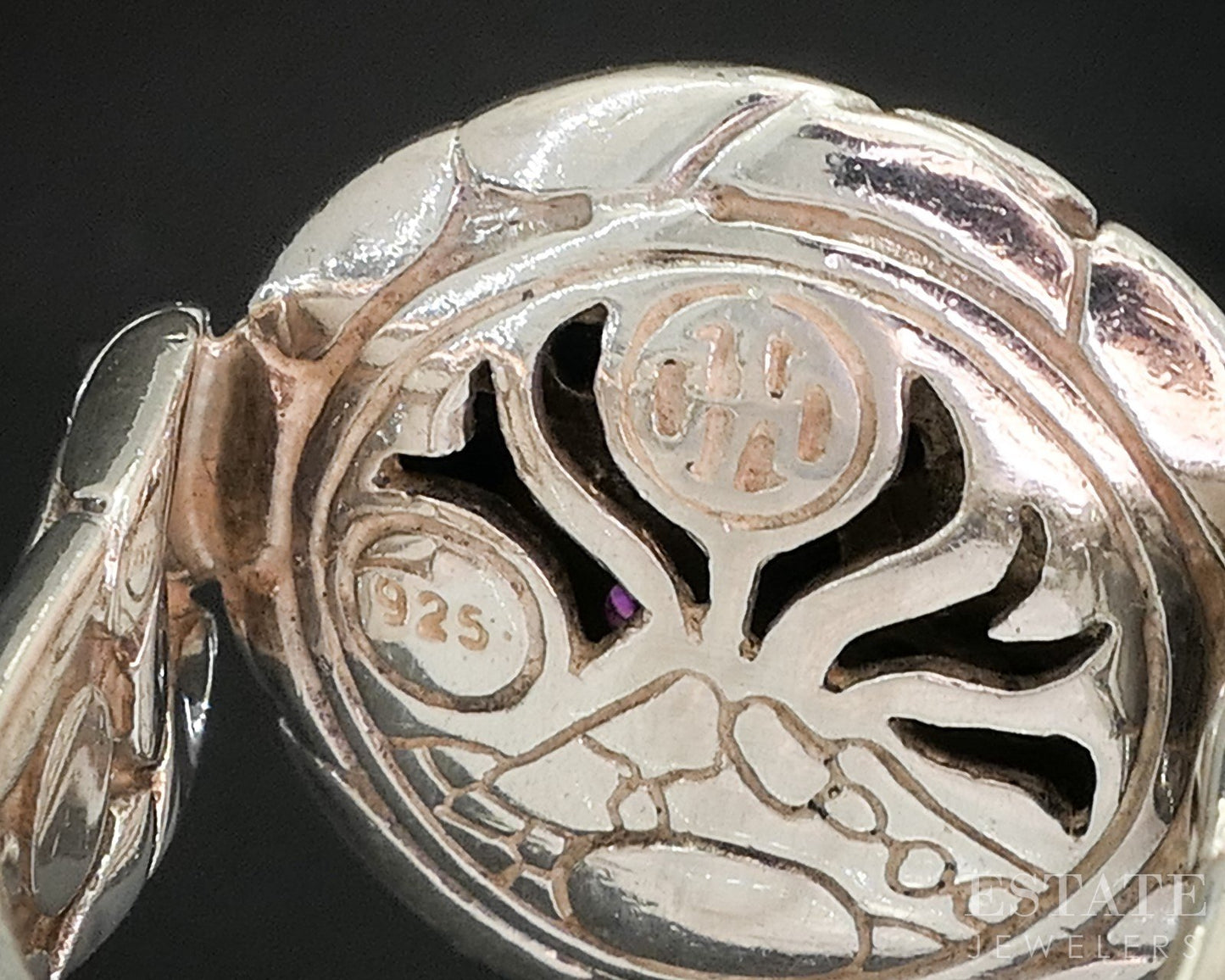 Sterling John Hardy Lavafire Black Sapphire & Ruby Kali Pebble Ring 11.4g p17367