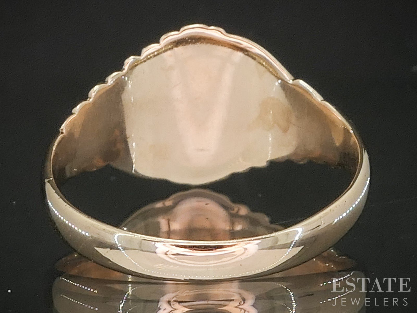 Antique Victorian 10k Rose Gold Blank Signet Mens Band 4.9g p18076b