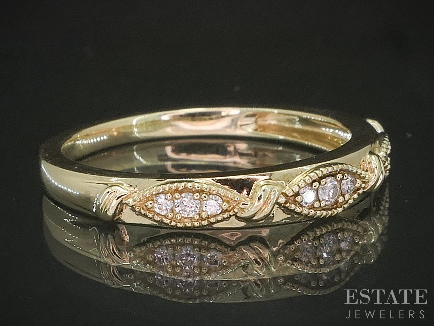 10k Yellow Gold Natural .09ctw Diamond Ladies Wedding Band 2.0g p18117b