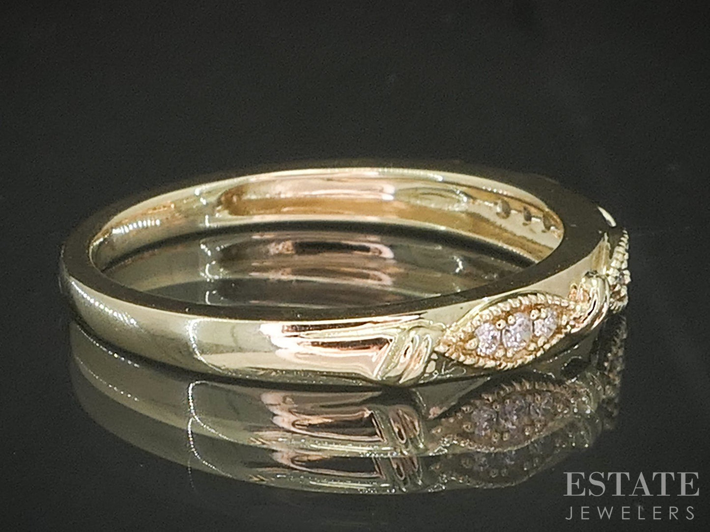 10k Yellow Gold Natural .09ctw Diamond Ladies Wedding Band 2.0g p18117b