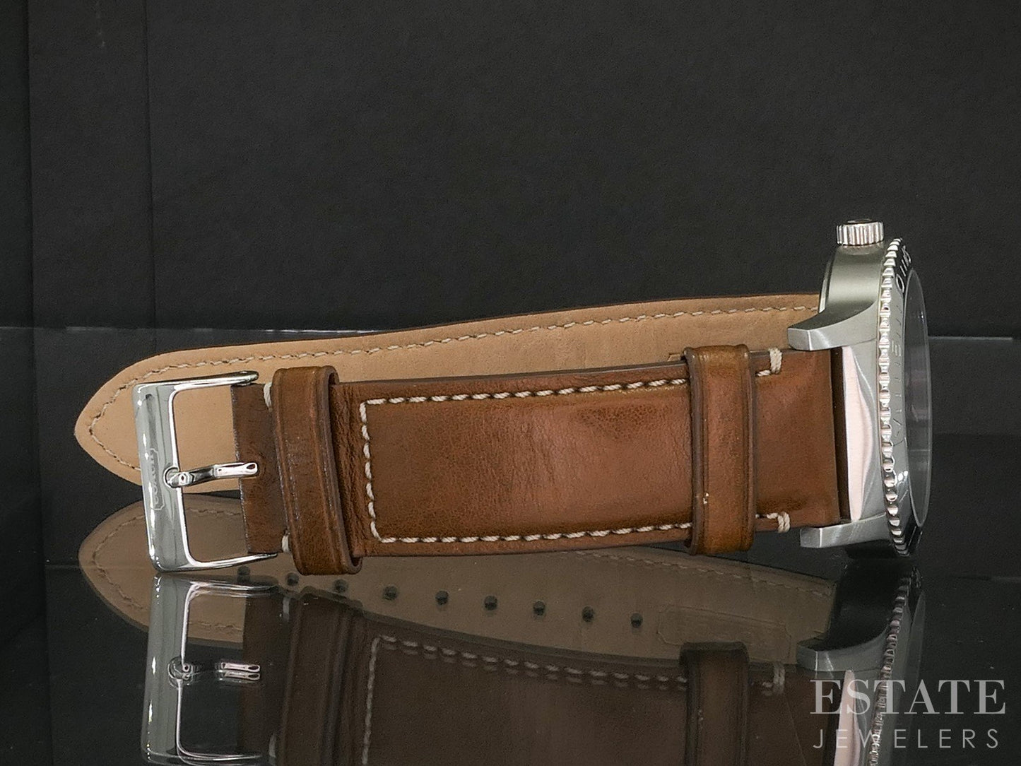 Coach 42mm Black Dial Brown Leather Mens Watch p18116b