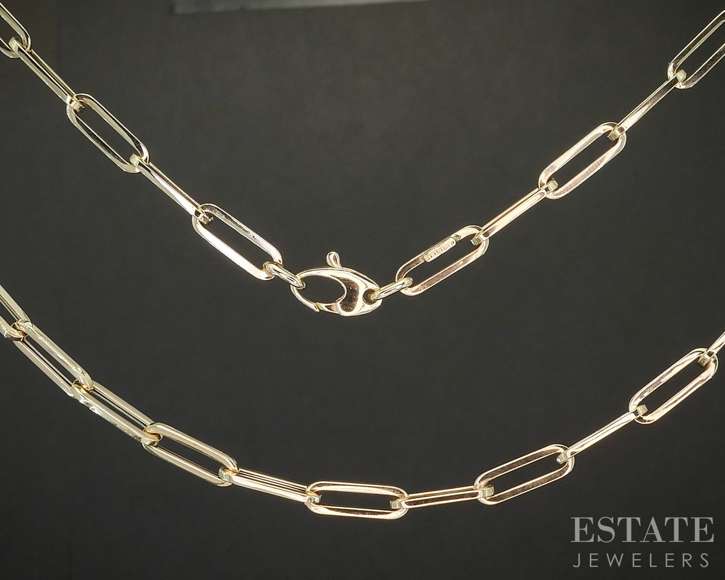 14k Yellow Gold 4.3mm Paperclip Chain Link Ladies Necklace 4.7g 20"L p18184b