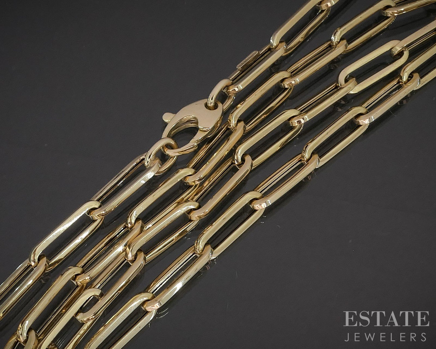 14k Yellow Gold 4.3mm Paperclip Chain Link Ladies Necklace 4.7g 20"L p18184b