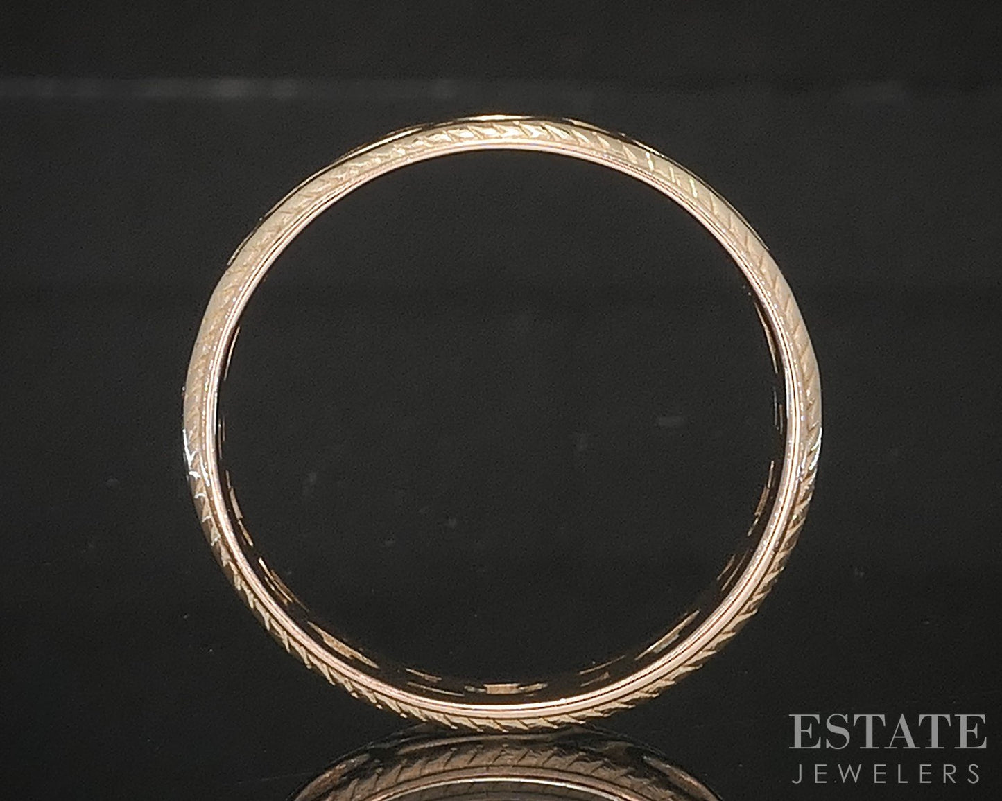 Antique 14k Yellow Gold 6mm Open Scroll Mens Wedding Band 5g p18187b