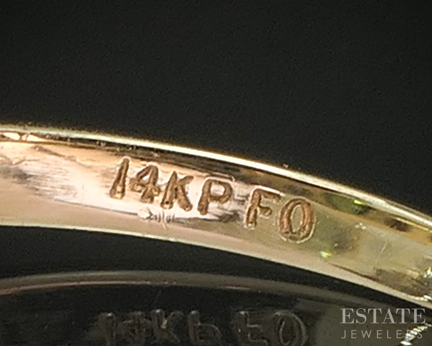 14k Yellow Gold Natural Green Tourmaline & Diamond Ladies Ring 1.9g p18188b