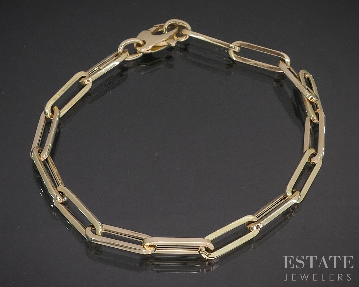 14k Yellow Gold 4.4mm Paperclip Chain Link Ladies Bracelet 2.4g 7"L p18191b